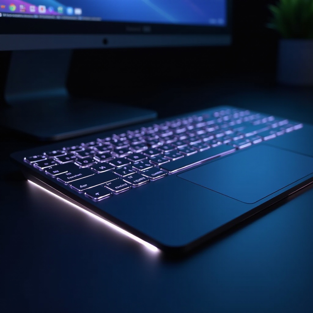 bàn phím có đèn nền với bàn di chuột