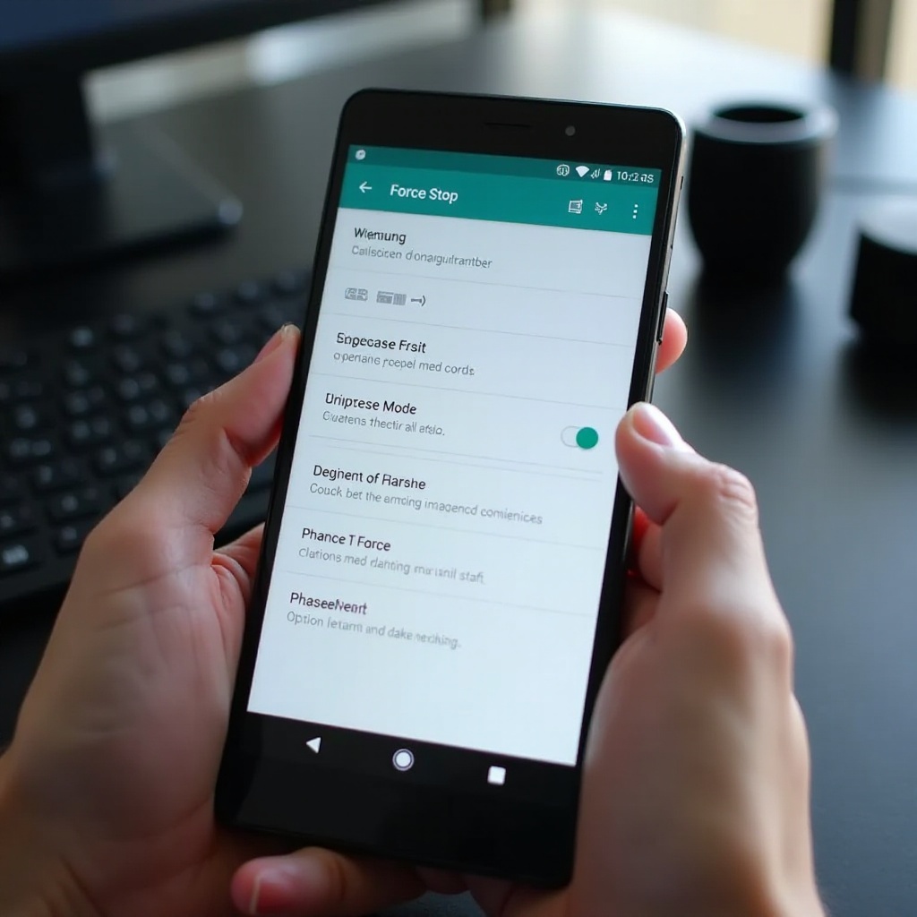 wat is geforceerd stoppen op Android